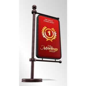 3D Street Sign -  Mockup Customizable PowerPoint clipart graphic preview.