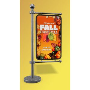 3D Street Sign -  Mockup Customizable PowerPoint clipart graphic preview.