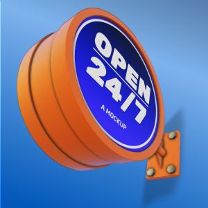 3D Wall Sign  -  Mockup Customizable PowerPoint clipart graphic preview.