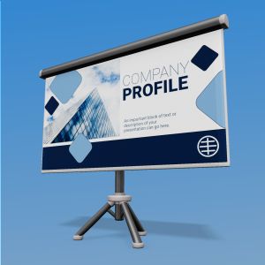 3D Projector Widescreen Screen  -  Mockup Customizable PowerPoint clipart graphic preview.