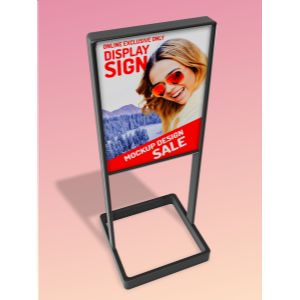 3D Simple Metal Sign -  Mockup Customizable PowerPoint clipart graphic preview.