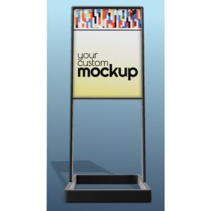 3D Simple Metal Sign -  Mockup Customizable PowerPoint clipart graphic preview.
