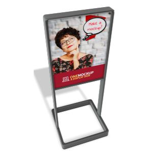 3D Simple Metal Sign -  Mockup Customizable PowerPoint clipart graphic preview.