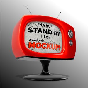 3D  Vintage TV Customizable PowerPoint clipart graphic preview.