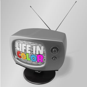 3D  Vintage TV Customizable PowerPoint clipart graphic preview.