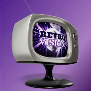 3D Vintage TV - Customizable PowerPoint clipart graphic preview.