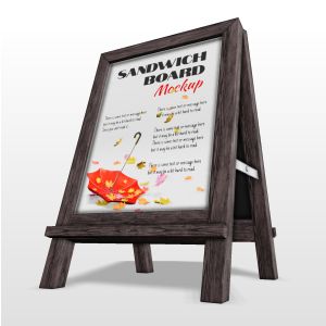 3D Sidewalk Sign -  Mockup Customizable PowerPoint clipart graphic preview.