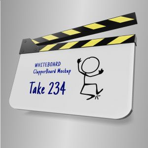 3D  Movie Clapboard Customizable PowerPoint clipart graphic preview.
