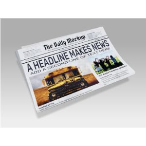3D Newspaper  -  Mockup Customizable PowerPoint clipart graphic preview.