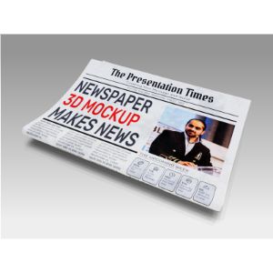 3D Newspaper  -  Mockup Customizable PowerPoint clipart graphic preview.