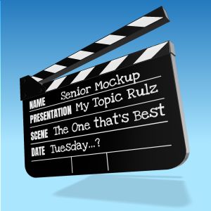 3D  Movie Clapboard Customizable PowerPoint clipart graphic preview.