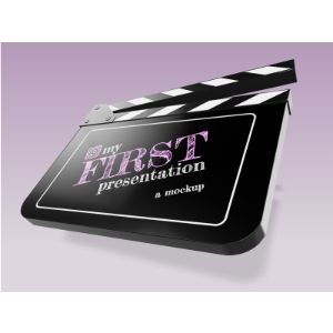 3D  Movie Clapboard Customizable PowerPoint clipart graphic preview.