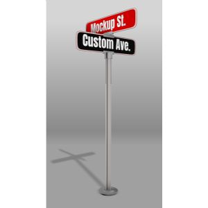 3D Directional Street Sign  -  Mockup Customizable PowerPoint clipart graphic preview.