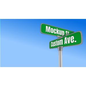 3D Directional Street Sign  -  Mockup Customizable PowerPoint clipart graphic preview.