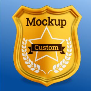 3D Authority Badge  -  Mockup Customizable PowerPoint clipart graphic preview.