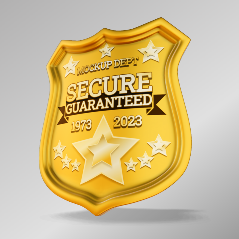 High-resolution customizable clipart of 3D Authority Badge Clipart - Customizable Mockup, designed for corporate facility safety compliance, residential property access control, and physical security asset management.