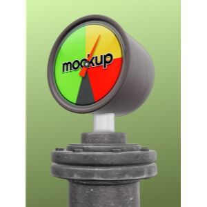 3D Small Pressure Gauge  -  Mockup Customizable PowerPoint clipart graphic preview.