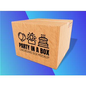 3D  Cardboard Box Customizable PowerPoint clipart graphic preview.