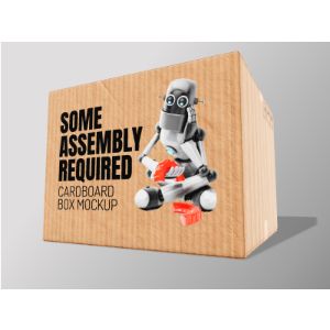 3D  Cardboard Box Customizable PowerPoint clipart graphic preview.