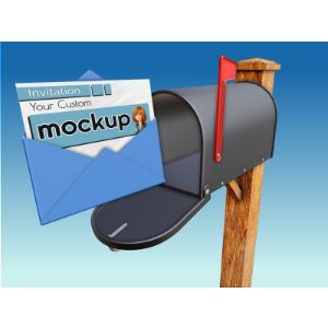 3D Open Letter Mailbox  -  Mockup Customizable PowerPoint clipart graphic preview.