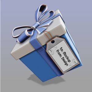 3D Present and Gift Tag  -  Mockup Customizable PowerPoint clipart graphic preview.