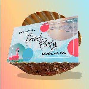 3D  Shell Holding Card Customizable PowerPoint clipart graphic preview.