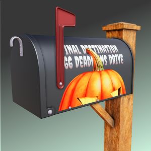 3D Halloween Mailbox  -  Mockup Customizable PowerPoint clipart graphic preview.