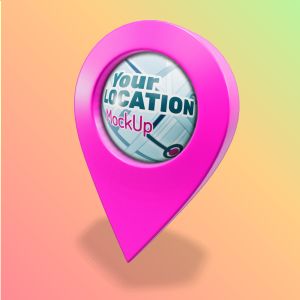 3D Location Pin  -  Mockup Customizable PowerPoint clipart graphic preview.