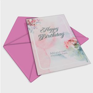 3D Card On Envelope  -  Mockup Customizable PowerPoint clipart graphic preview.