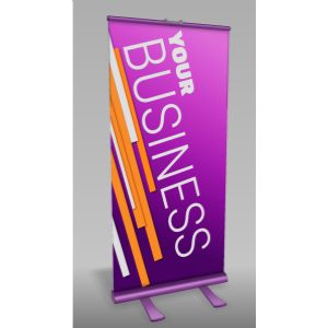 3D Roller Banner  -  Mockup Customizable PowerPoint clipart graphic preview.