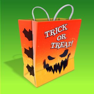 3D Halloween Bag  -  Mockup Customizable PowerPoint clipart graphic preview.