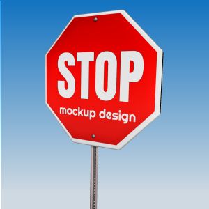3D Stop Sign  -  Mockup Customizable PowerPoint clipart graphic preview.