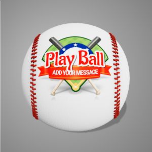 Play Ball Baseball -  Mockup Customizable PowerPoint clipart graphic preview.