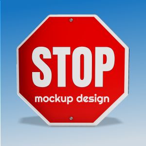 3D Stop Sign  -  Mockup Customizable PowerPoint clipart graphic preview.