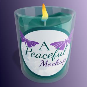 Glass Candle -  Mockup Customizable PowerPoint clipart graphic preview.
