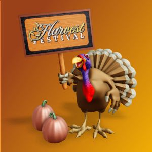 3D Turkey Holding Sign  -  Mockup Customizable PowerPoint clipart graphic preview.