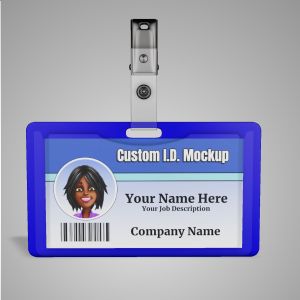 3D Personal ID Badge  -  Mockup Customizable PowerPoint clipart graphic preview.