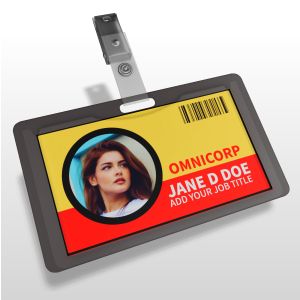 3D Personal ID Badge  -  Mockup Customizable PowerPoint clipart graphic preview.