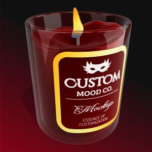 Glass Candle -  Mockup Customizable PowerPoint clipart graphic preview.