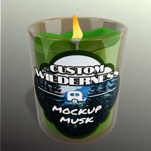 Glass Candle -  Mockup Customizable PowerPoint clipart graphic preview.