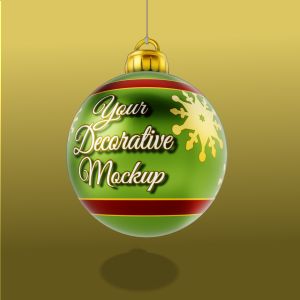 3D Holiday Ornament  -  Mockup Customizable PowerPoint clipart graphic preview.