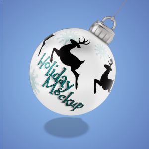 3D Holiday Ornament  -  Mockup Customizable PowerPoint clipart graphic preview.