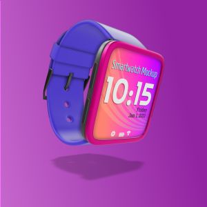 3D Smartwatch  -  Mockup Customizable PowerPoint clipart graphic preview.