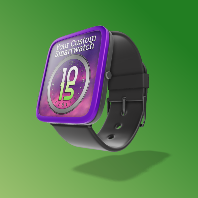 High-resolution customizable clipart of 3D Smartwatch Clipart - Customizable Mockup, designed for digital transformation strategies, enterprise software training, and advanced information technology frameworks.