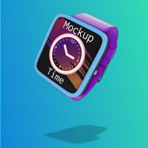 3D Smartwatch  -  Mockup Customizable PowerPoint clipart graphic preview.