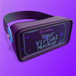 3D VR Headset - Customizable PowerPoint clipart graphic preview.