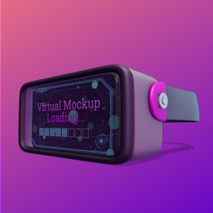 3D VR Headset - Customizable PowerPoint clipart graphic preview.