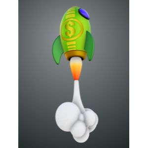 3D Rocket Ship - Customizable PowerPoint clipart graphic preview.