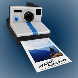 3D  Retro Instant Camera Customizable PowerPoint clipart graphic preview.