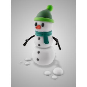 3D Snowman Customizable PowerPoint clipart graphic preview.